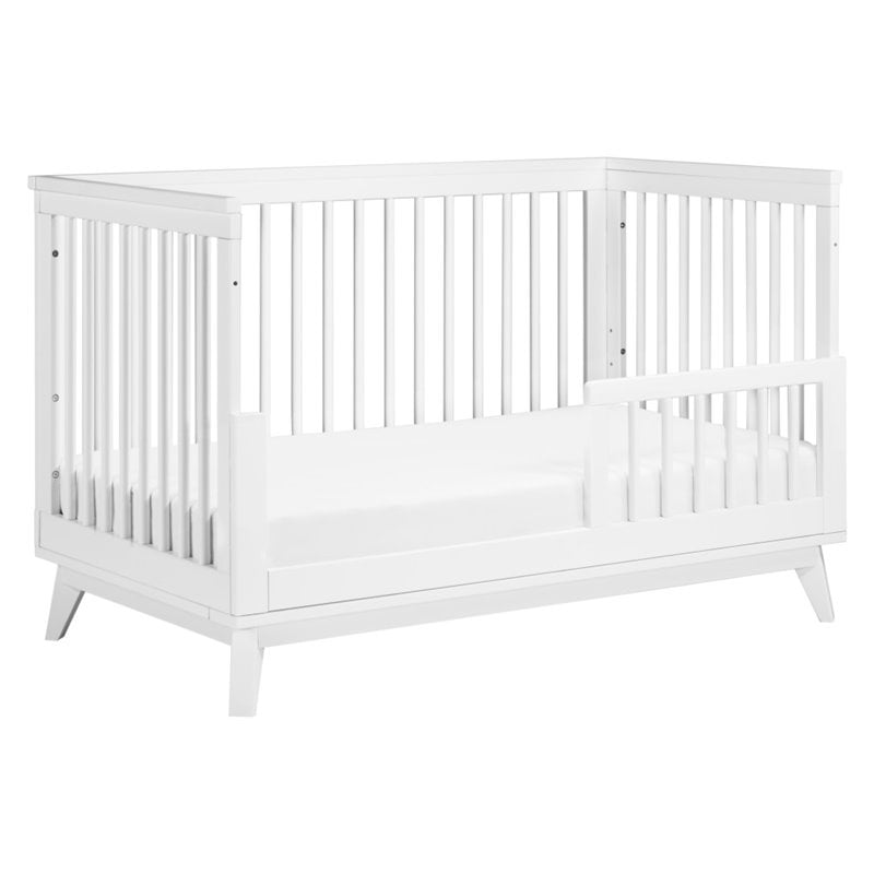 Scoot 3 in 1 Convertible Crib with Toddler Bed Conversion Kit in White