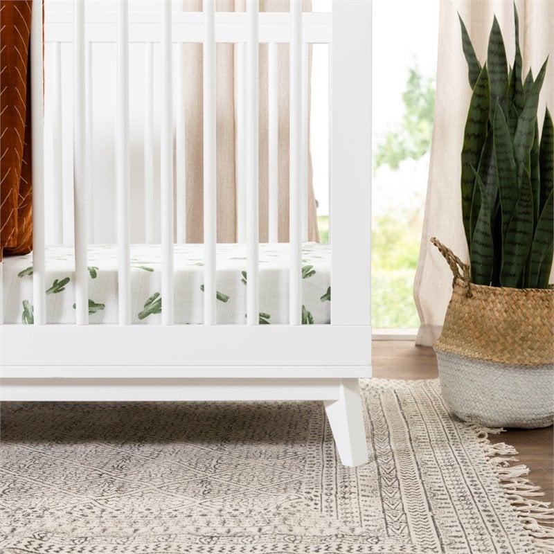 Scoot 3 in 1 Convertible Crib with Toddler Bed Conversion Kit in White