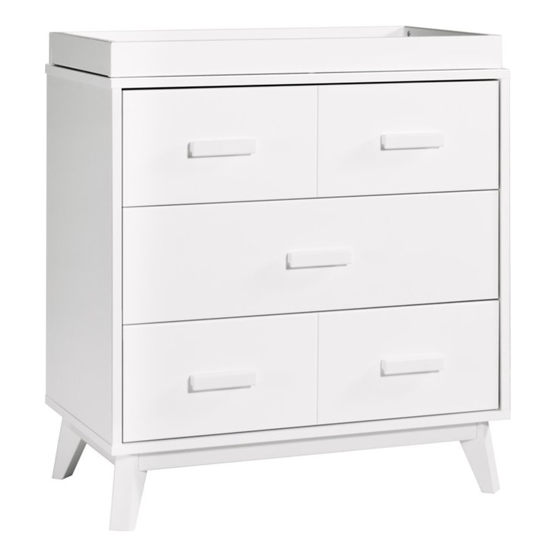 Babyletto Scoot 3 Drawer Baby Dresser With Changing Tray In White