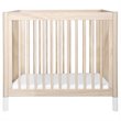 Babyletto Gelato 4 in 1 Convertible Mini Crib in Washed Natural with White Feet