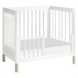 Babyletto Gelato 4 in 1 Convertible Mini Crib in White with Washed Natural Feet