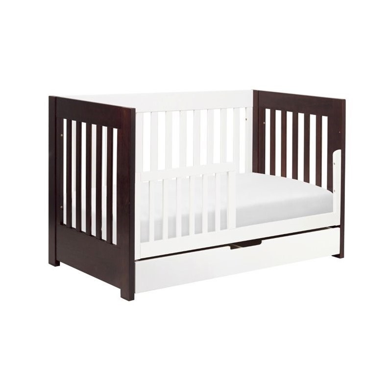 Babyletto Mercer 3in1 Convertible Wood Crib in Espresso and White