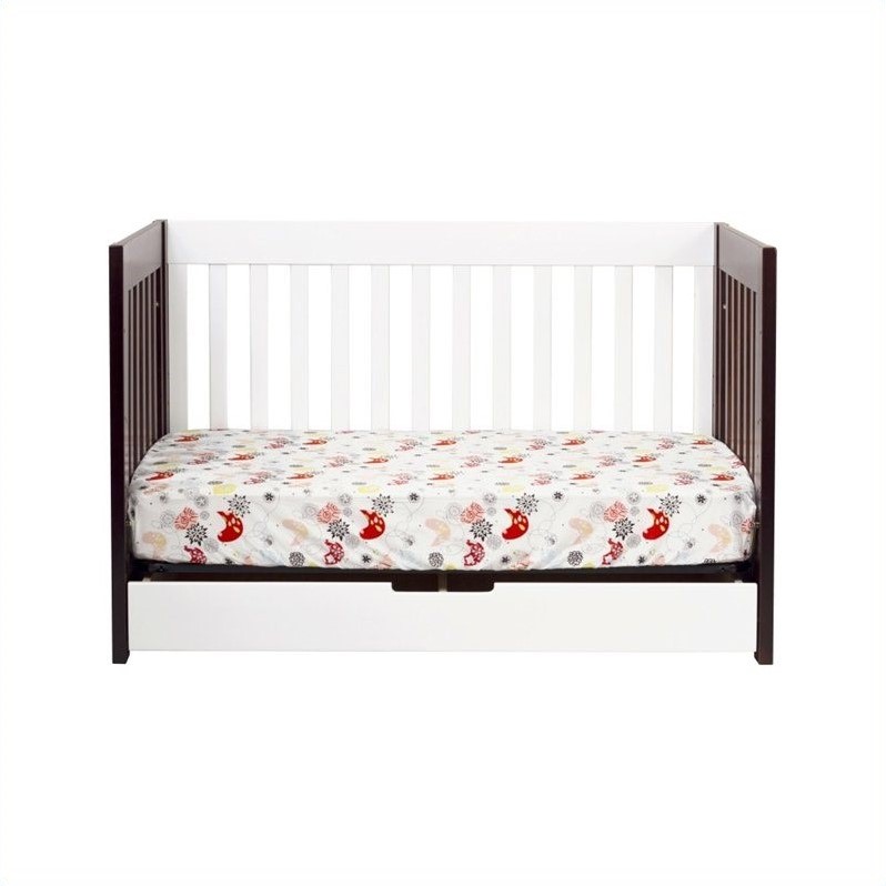 Babyletto Mercer 3in1 Convertible Wood Crib in Espresso and White