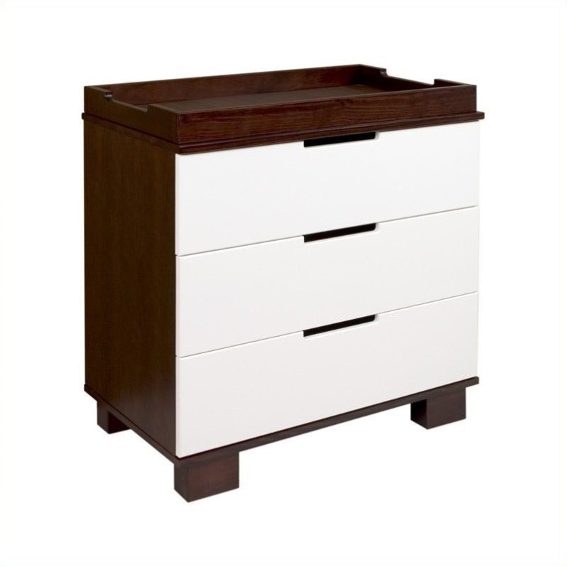 Babyletto Modo 3Drawer Changing Table Dresser in Espresso/White M6723QW