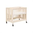 Babyletto Origami Portable Folding Mini Crib with Casters in Washed Natural