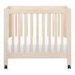 Babyletto Origami Portable Folding Mini Crib with Casters in Washed Natural
