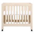 Babyletto Origami Portable Folding Mini Crib with Casters in Washed Natural