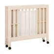 Babyletto Origami Portable Folding Mini Crib with Casters in Washed Natural