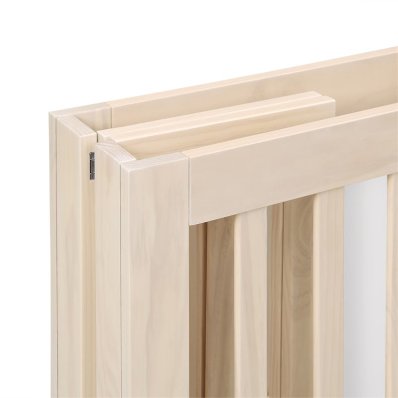 Babyletto Origami Portable Folding Mini Crib with Casters in Washed Natural