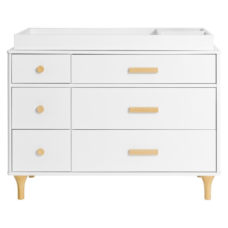 Babyletto Lolly 6 Drawer Double Dresser in White and Natural