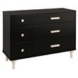 Babyletto Lolly 6 Drawer Double Dresser in Black and Natural