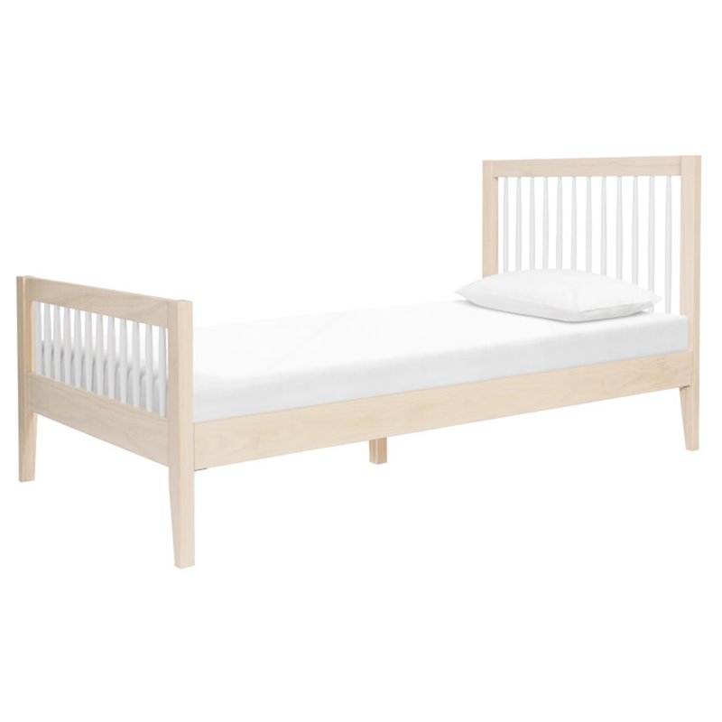 Baby Sprout Twin Spindle Platform Bed In Washed Natural And Baby Sprout Twin Spindle Platform Bed In Washed Natural And White