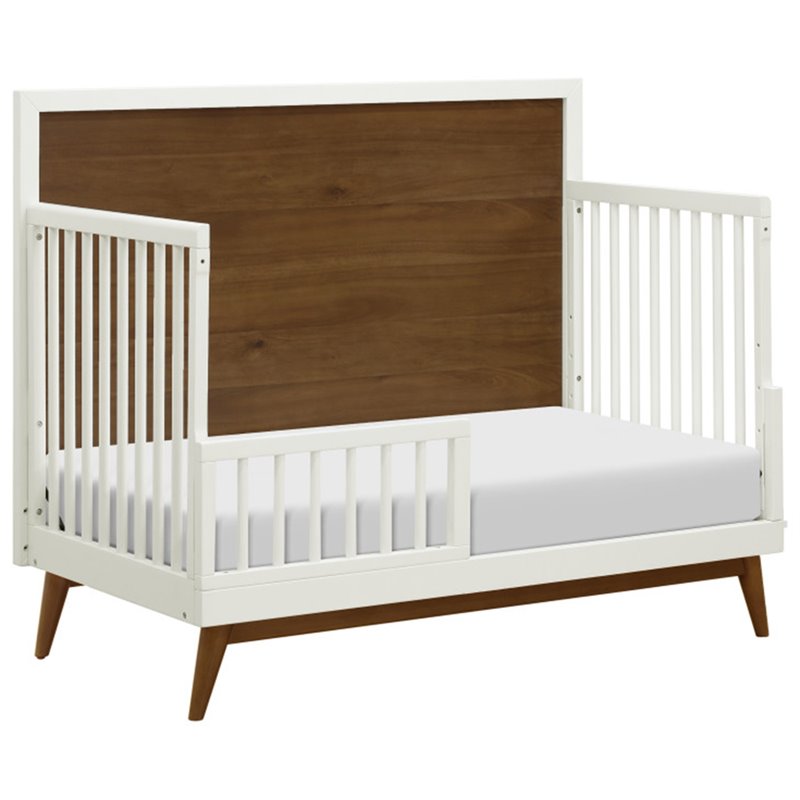 Palma 4-in-1 Convertible Crib & Toddler Bed Conversion Kit White/Natural Walnut