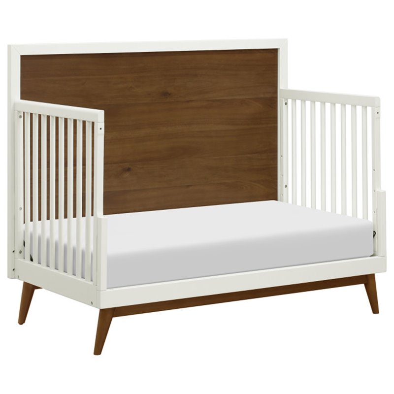 Palma 4-in-1 Convertible Crib & Toddler Bed Conversion Kit White/Natural Walnut