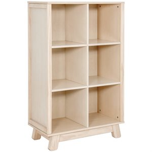 babyletto hudson 6 cubby kids bookcase in washed natural