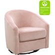 Babyletto Madison Luxurious Velvet Upholstered Swivel Glider in Blush Pink