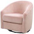 Babyletto Madison Luxurious Velvet Upholstered Swivel Glider in Blush Pink