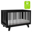 Hudson 3-in-1 Convertible Crib with Toddler Bed Conversion Kit - Black
