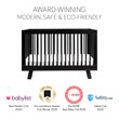 Hudson 3-in-1 Convertible Crib with Toddler Bed Conversion Kit - Black