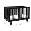 Hudson 3-in-1 Convertible Crib with Toddler Bed Conversion Kit - Black