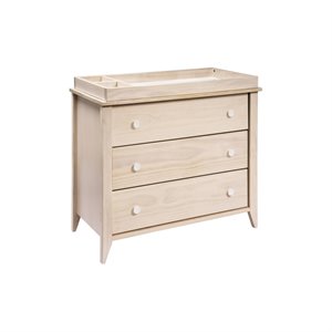 babyletto sprout 3 drawer dresser with removable changing tray in natural
