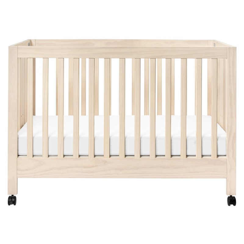 Babyletto Maki Full Portable Crib with Toddler Bed Conversion Kit in Natural