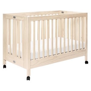 babyletto maki full portable crib with toddler bed conversion kit in natural
