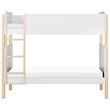 Babyletto Tiptoe Twin Over Twin Bunk Bed in White and Washed Natural