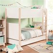Babyletto Tiptoe Twin Over Twin Bunk Bed in White and Washed Natural