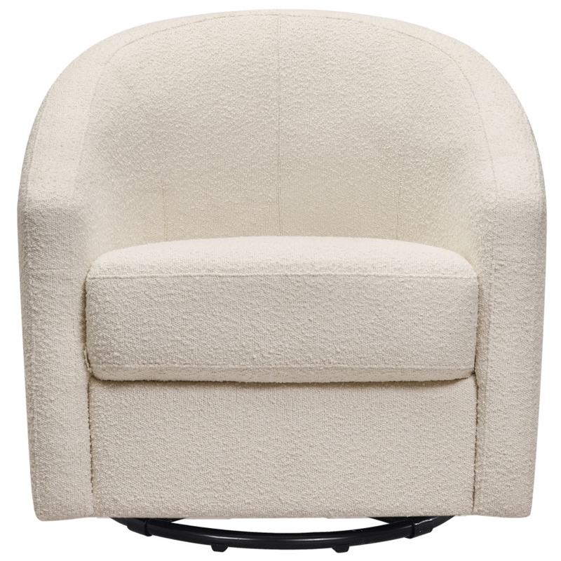 Babyletto Madison Fabric Upholstered Swivel Glider - Ivory Boucle