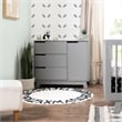 Babyletto Hudson 3-Drawers Pine Wood Dresser w/Removable Changing Tray in Gray