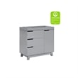 Babyletto Hudson 3-Drawers Pine Wood Dresser w/Removable Changing Tray in Gray