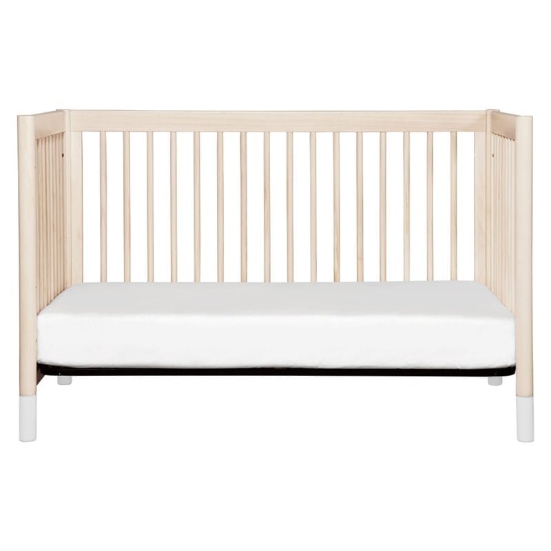 4-in-1 Convertible Baby Crib with Dresser with Changing Tray Set in Natural