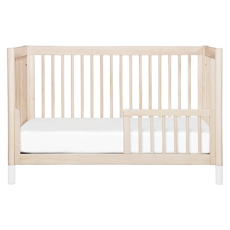 4-in-1 Convertible Baby Crib with Dresser with Changing Tray Set in Natural