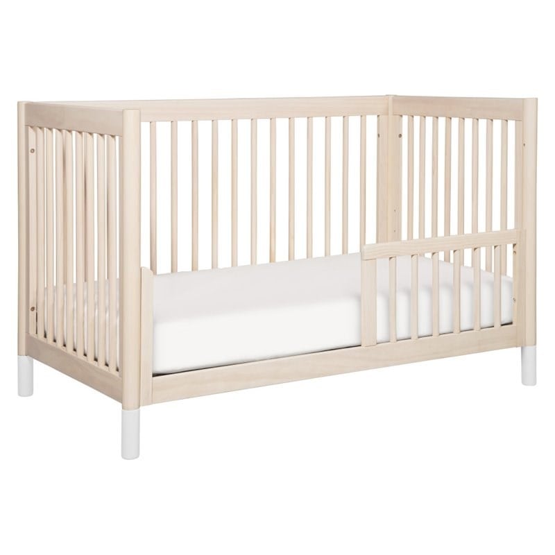 4-in-1 Convertible Baby Crib with Dresser with Changing Tray Set in Natural