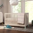4-in-1 Convertible Baby Crib with Dresser with Changing Tray Set in Natural