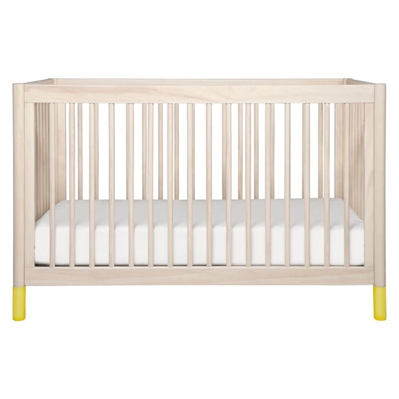 4-in-1 Convertible Baby Crib with Dresser with Changing Tray Set in Natural