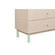4-in-1 Convertible Baby Crib with Dresser with Changing Tray Set in Natural