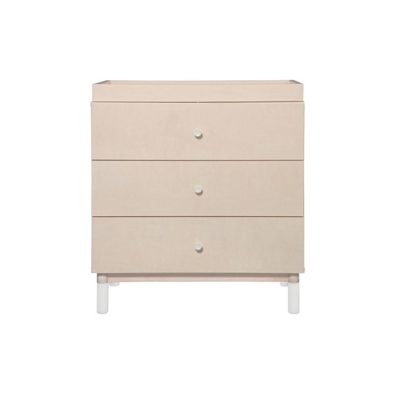 4-in-1 Convertible Baby Crib with Dresser with Changing Tray Set in Natural