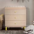 4-in-1 Convertible Baby Crib with Dresser with Changing Tray Set in Natural