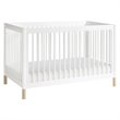 4-in-1 Convertible Baby Crib with Dresser with Changing Tray Set in White