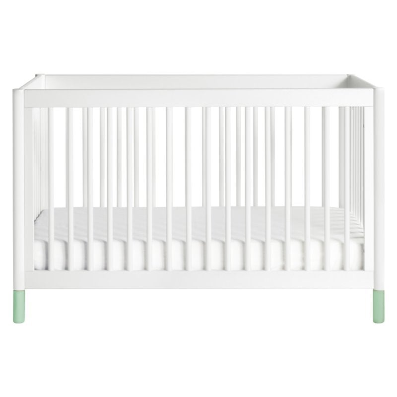 4-in-1 Convertible Baby Crib with Dresser with Changing Tray Set in White