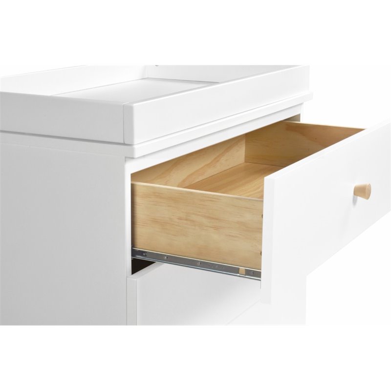 4-in-1 Convertible Baby Crib with Dresser with Changing Tray Set in White