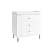 4-in-1 Convertible Baby Crib with Dresser with Changing Tray Set in White