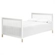 4-in-1 Convertible Baby Crib with Dresser with Changing Tray Set in White