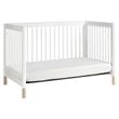 4-in-1 Convertible Baby Crib with Dresser with Changing Tray Set in White