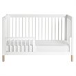 4-in-1 Convertible Baby Crib with Dresser with Changing Tray Set in White