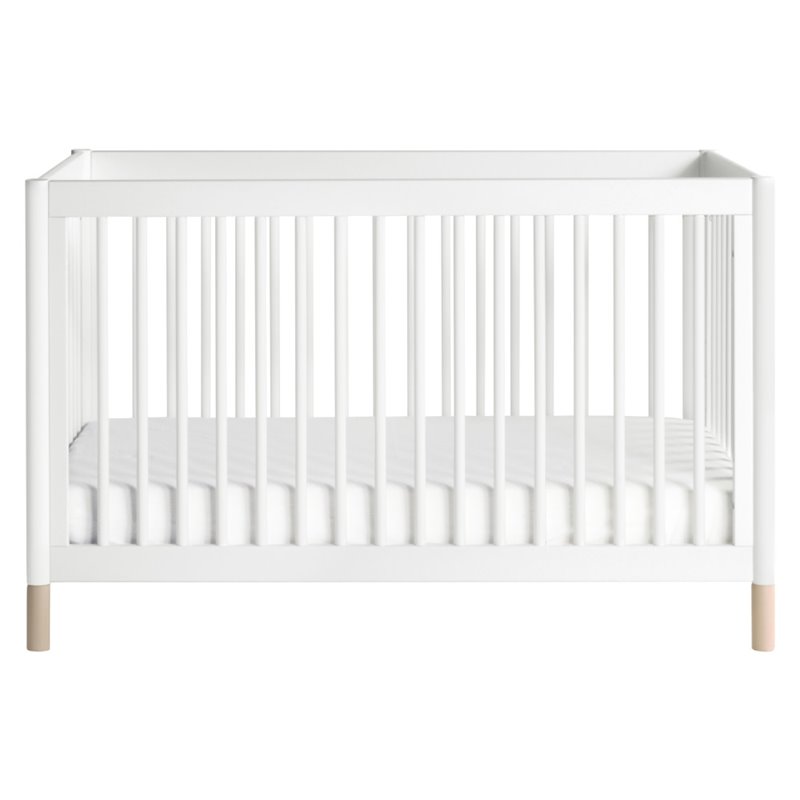 4-in-1 Convertible Baby Crib with Dresser with Changing Tray Set in White