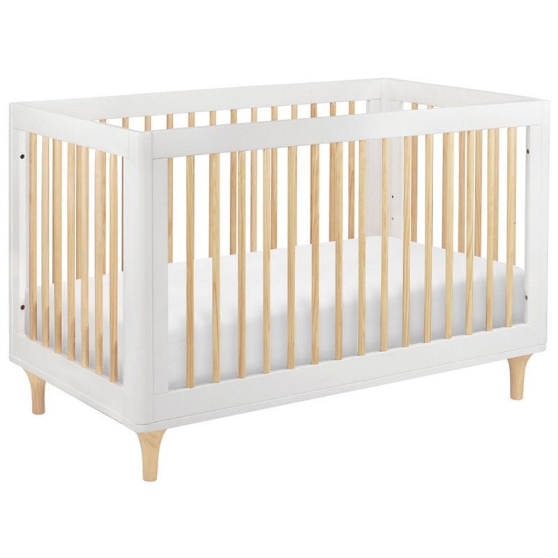 4-in-1 Convertible Baby Crib with Dresser with Changing Tray Set in Natural