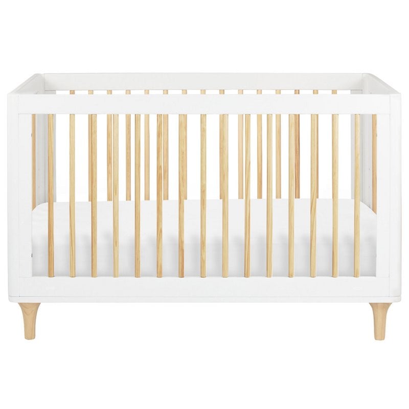 4-in-1 Convertible Baby Crib with Dresser with Changing Tray Set in Natural
